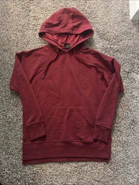 Women's Burgundy Lightweight Hooded Pullover Sweatshirt